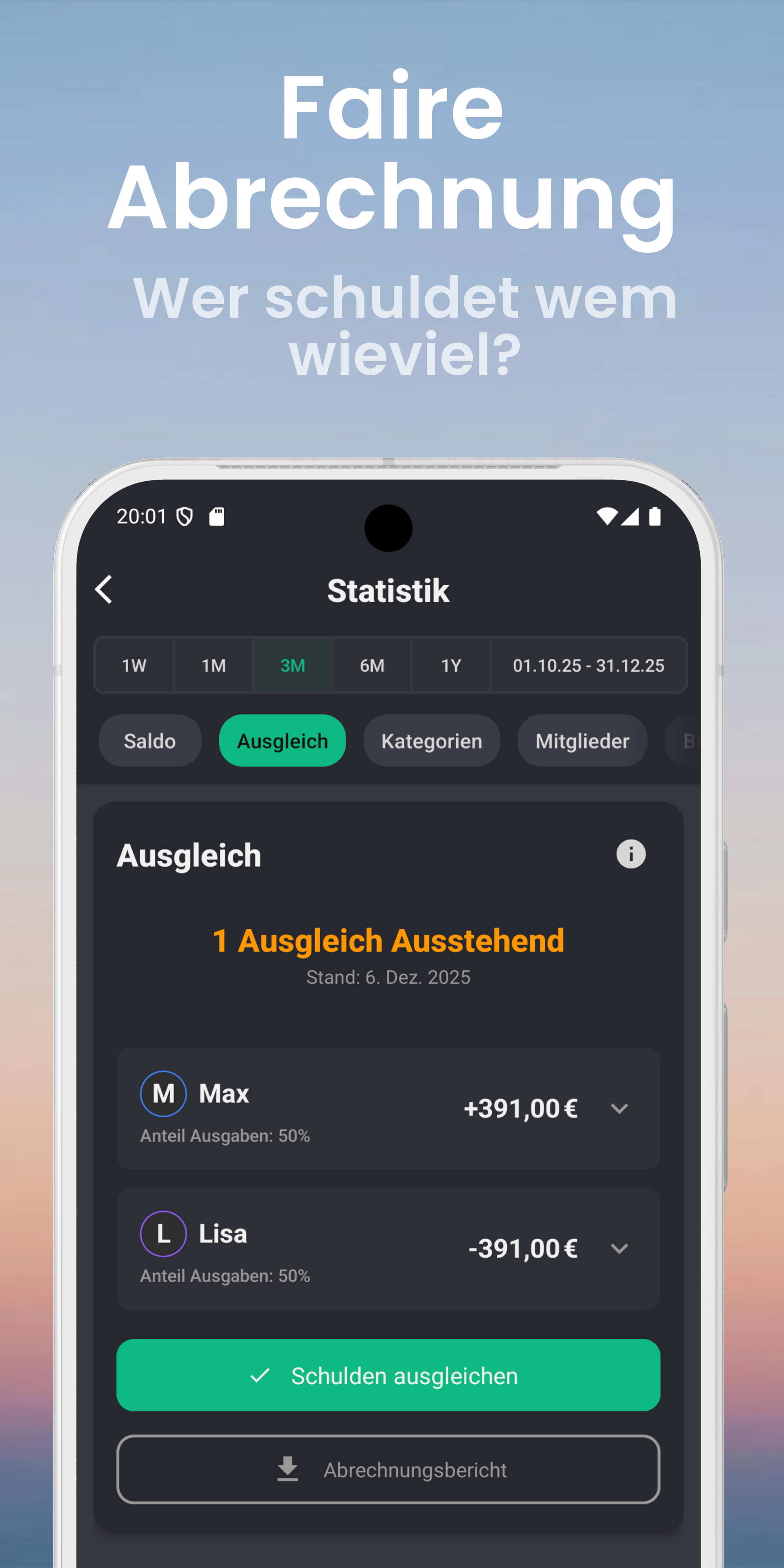 GoodShare App - Fairer Ausgleich zeigt wer wem was schuldet