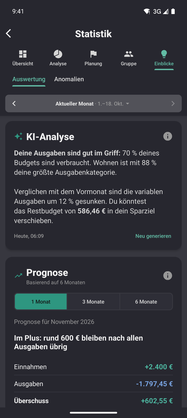 Intelligente Finanzplanung: KI-Analyse und Prognose